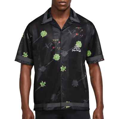 NIKE MENS DRI FIT PREMIUM HOOPS ISLAND BUTTON UP SHIRT $100