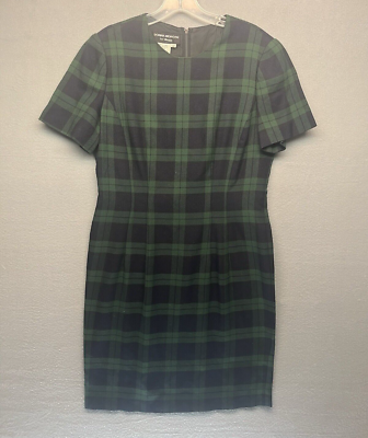 Donna Morgan Green Blue Plaid Short sleeve knee length comfort pencil dress 10 | eBay Donna Morgan Green Blue Plaid Short sleeve knee length comfort pencil dress 10 | eBay