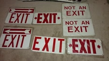 Red and white EXIT SIGNS!!  ALLOTMENT OF 7 SIGNS