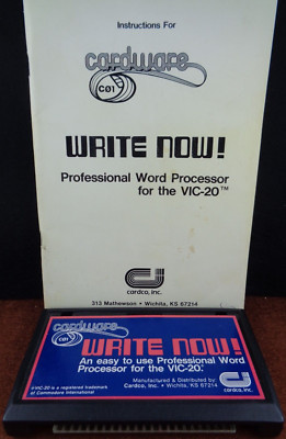COMMODORE VC-20/VIC-20 -- WRITE NOW! (CARDWARE - CARTRIDGE)