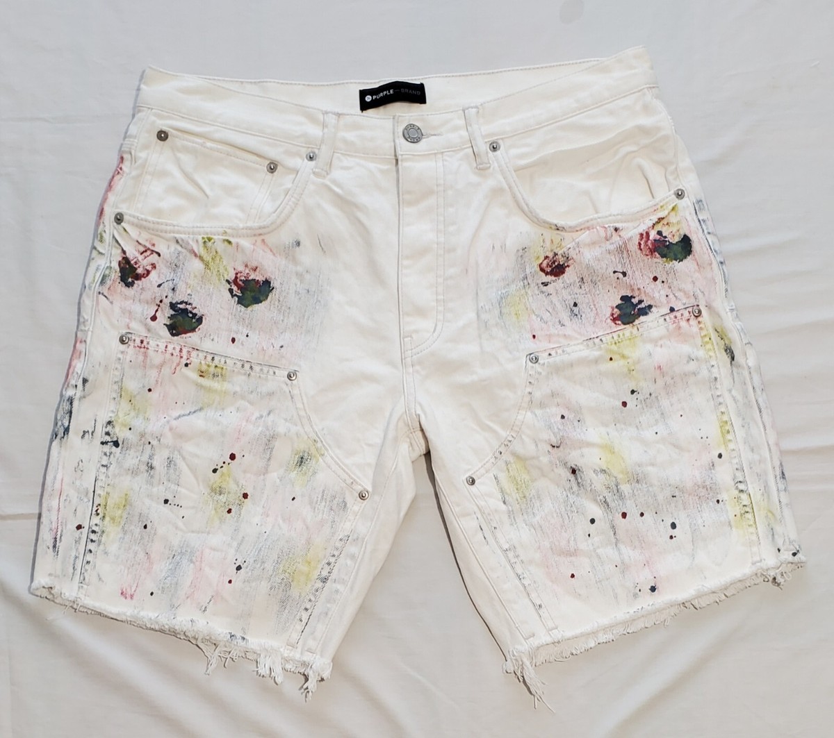 NWT PURPLE BRAND STYLE NO-P020 PAINT DENIM SHORTS MEN'S SIZE NWT PURPLE BRAND STYLE NO-P020 PAINT DENIM SHORTS MEN'S SIZE