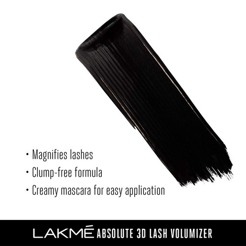 Lakmé Absolute 3D Lash Volumizer, Black, 15 ml Look Smart Eyes Intense Black - Picture 6 of 9