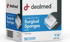 Dealmed Sterile Gauze Pads 8-Ply 2’’ x 2’’  - 50 Pouches of 2 Pads Each