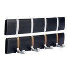 Wooden Coat Rack 4 Hook Wall Mounted Folding Clothes Hanger Hooks - Black - x2