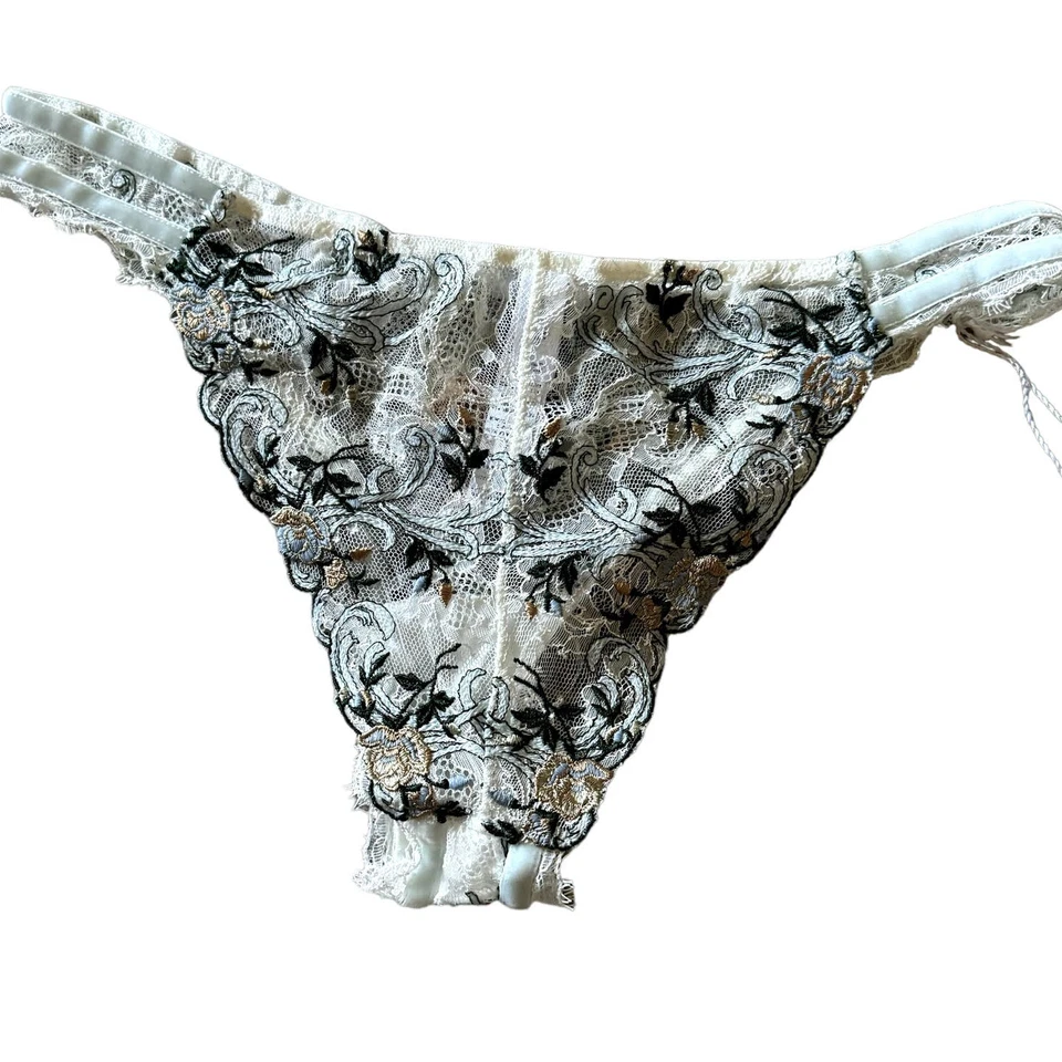 Panty descarado floral azul dorado blanco La Perla mediano precio de venta sugerido por el fabricante 308 Foto 4 de 4