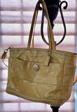 Coach Leather Large Yellow Bag. F 19256. Bag In Good Condition. Some Stains.