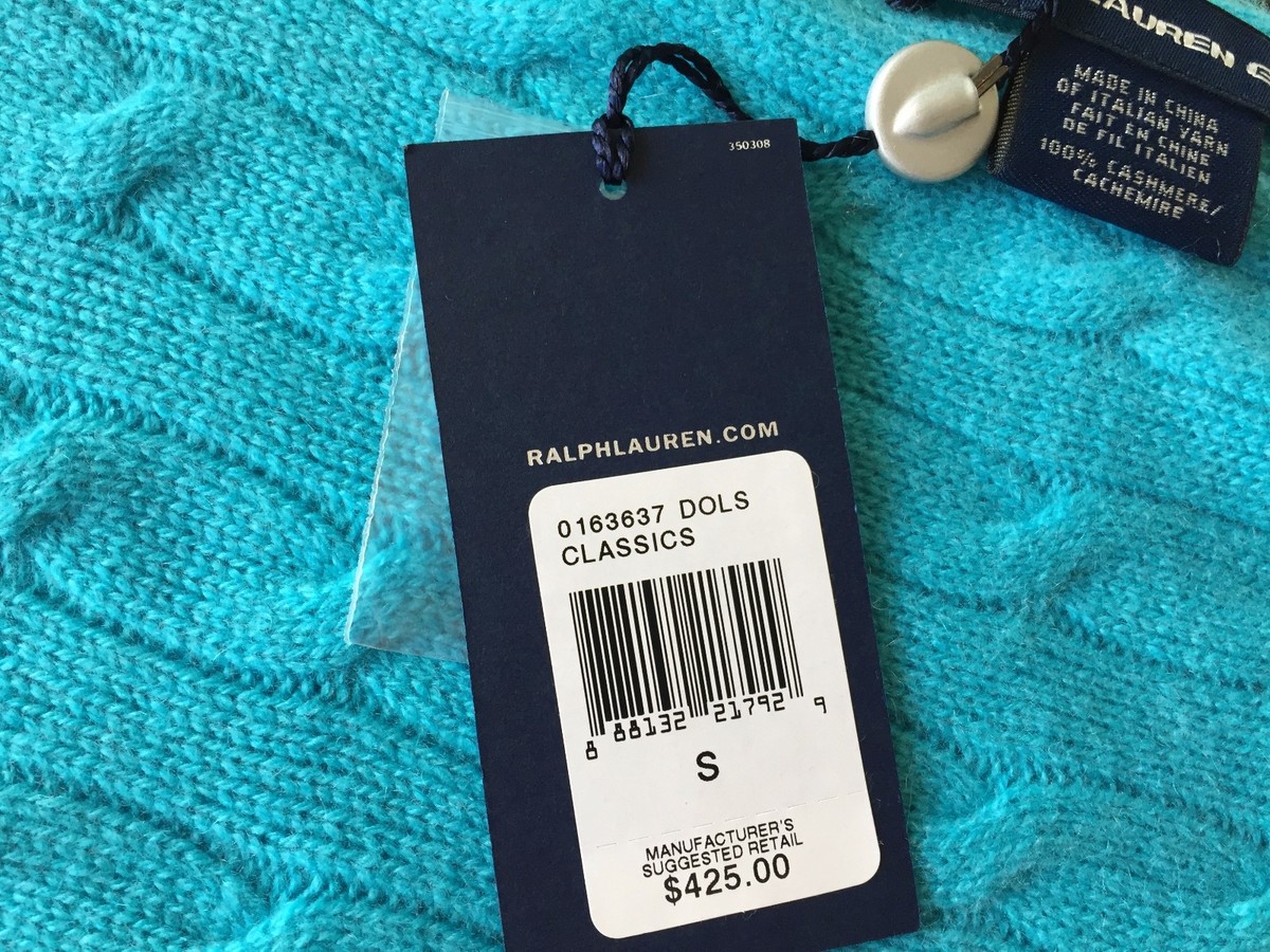 RALPH LAUREN LADIES Sweater 100% CASHMERE Cable Size Small