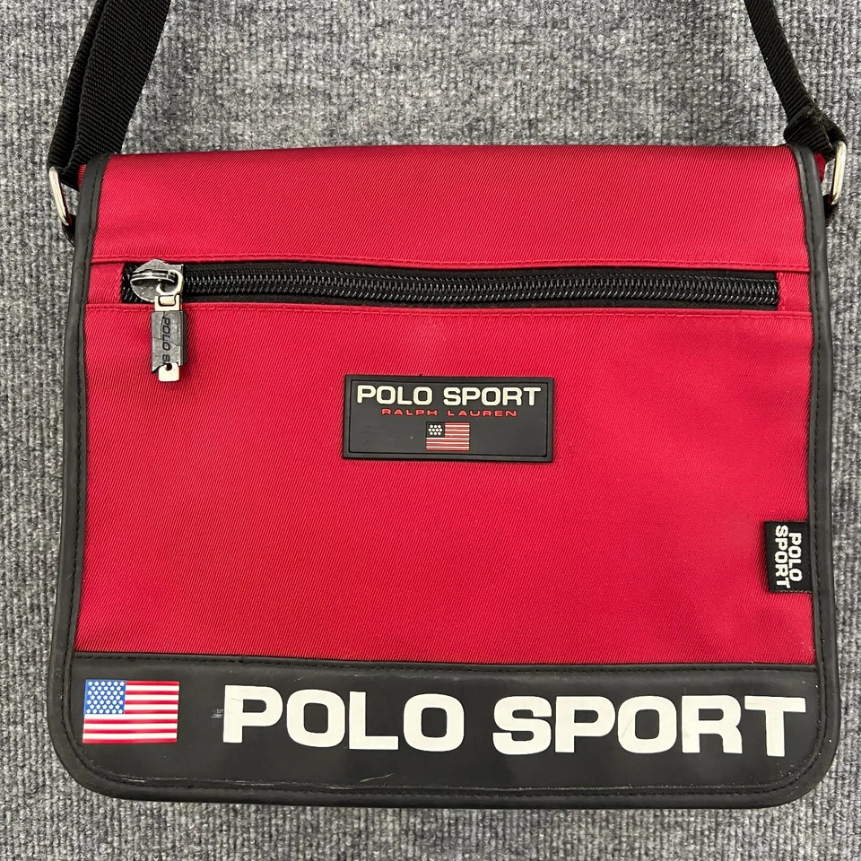 Bolso Bandolera Vintage Polo Sport Ralph Lauren Nylon Rojo Años 90 Y2K Retro Foto 2 de 4