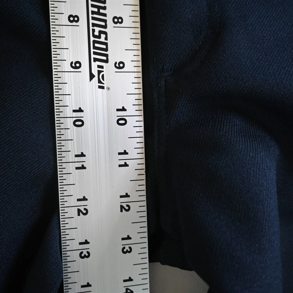 Vtg Lee 40x30 Navy Blue Polyester Rockabilly USA Made Boot Cut Jeans Pants - Image 3 of 4