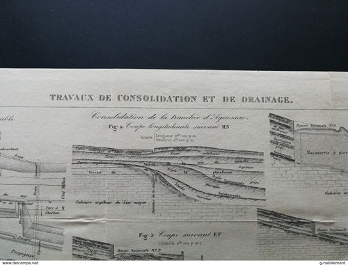 ANNALES PONT et CHAUSSEES (Dep 25) Travaux de consolidation et de drainage 1889 - Imagen 3 de 5