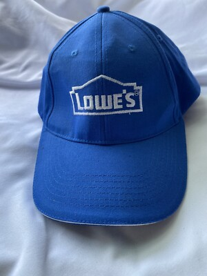 #ad Lowe#x27;s Hat Cap Blue Embroidered Logo 100% Cotton Adjustable Hardware NWOT $8.97