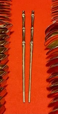 Vintage Brass Mid Century Bamboo Chopsticks