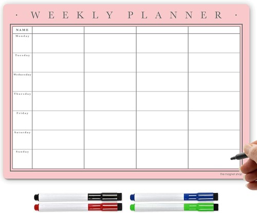 Magnetic Weekly Planner with Dry Wipe Pens and Eraser, Dry Erase Fridge Calendar - Picture 49 of 66