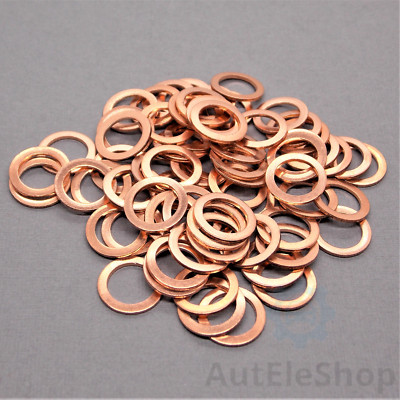 10St Kupferdichtring Dichtring Ablassschraube Ölablassschraube 8 x 12 x 1,0 mm