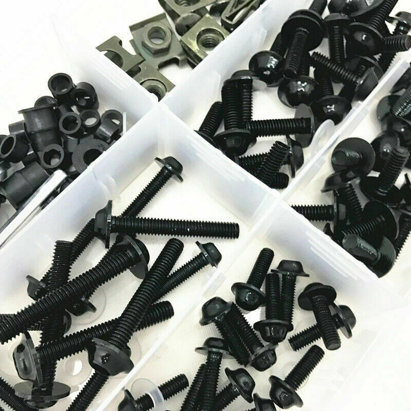 177Pcs Motorcycle Fairing Bolts Kit Fastener Clips Screw Bodywork Bumper Panel
