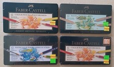 4 Tins of Faber-Castell Set Of 12 Colour Pencils