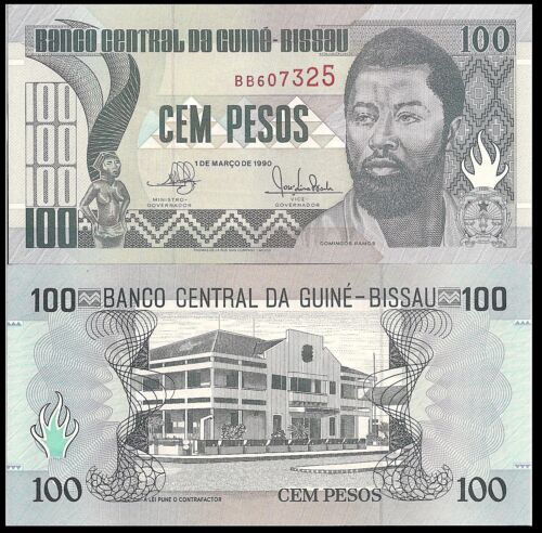 Guinea-Bissau P11, 100 Pesos, topless woman totem, Ramos / Banco Central  UNC - Photo 1 sur 2