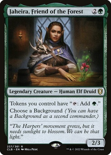 jaheira mtg card MTG Jaheira, Friend of the Forest Commander Legends Baldur's Gate NM