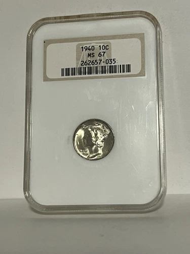 1940 Silver Mercury Dime NGC MS67