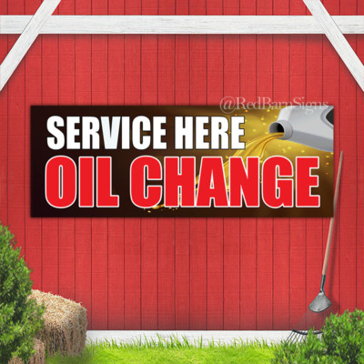 Service Here Oil Change Indoor Outdoor Vinyl Banner Design