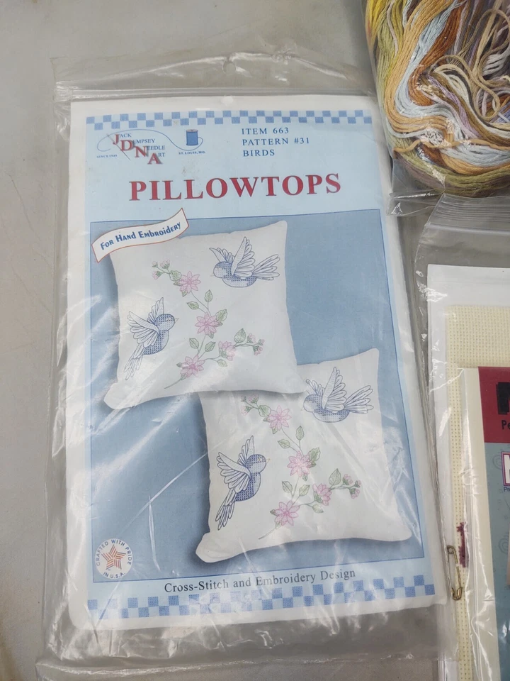 Craft Supplies Lot Metal Loop Sewing Needles Pillow Pattern Embroidery Thread - Image 4 of 4