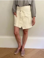 Isabel Marant Women's Wrap Padded Cotton Pockets Short Mini Skirt Size M 38
