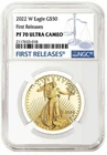 2022 1 oz W Proof Gold NGC PF70 American Eagle $50 Confirmed 70 PR70 Type 2