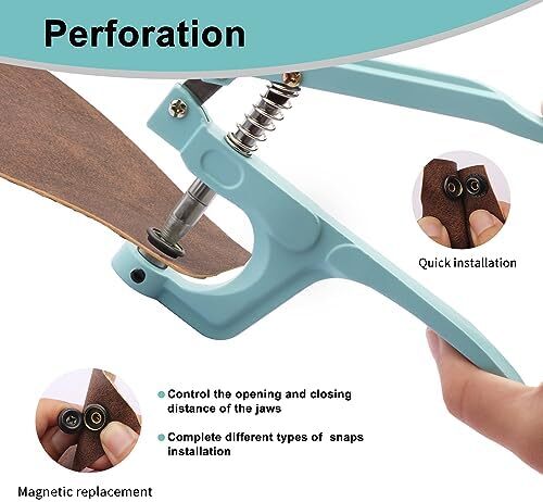 Heavy Duty Snap Fastener Tool kit，YUSBUTON 60 pcs Canvas snap kit,snap Fastene