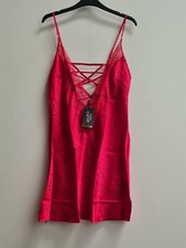 Figleaves Courve Animal Jacquard Satin Tie Up Chemise Size 12 518