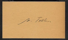 Nikola Tesla Autograph Reprint On Genuine Original Period 1880s 3X5 Card 
