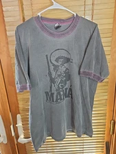 Vintage 90s Mana Mexican Band Tee Emiliano Zapata Ringer T Shirt Men's L Murina