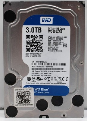 Western Digital Blue 3TB WD30EZRZ 3.5'' SATA HDD *USED/WIPED*