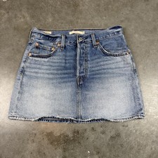 Levi  s Denim Skirt Womens 25 Blue Iconic Skirt Button Fly
