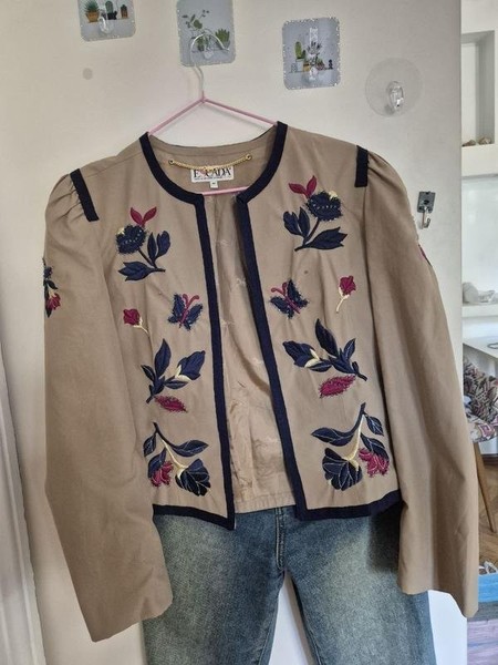Women Escada Jacket Beige Cotton 36