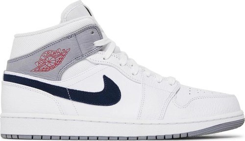 Nike Jordan 1 Mid Paris White DR8038-100 Red Navy Grey Stealth Gray Size‎ 13 Jordan 1 Mid  main image 3