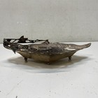 Vintage Silver-Tone Metal Footed Dish Art Nouveau Floral Berry Design — photo 1