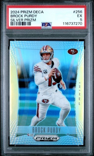 2024 PANINI PRIZM DECA #256 BROCK PURDY SILVER PRIZM PSA EX 5 view 1