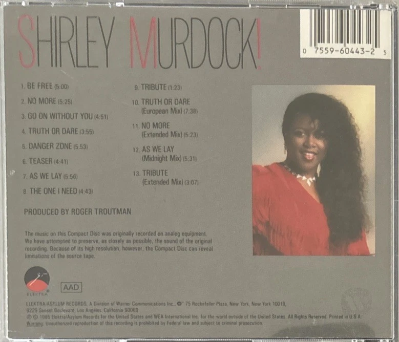 Shirley Murdock - Same- Original RAR USA Elektra CD 1985 - ZAPP Roger Troutman - Bild 3 von 4