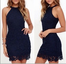 Lulus Love Poem Lace Mini Dress XS 