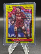 2021-22 Topps Merlin Chrome UCL Yellow Wave Refractor Thomas Muller Müller #135