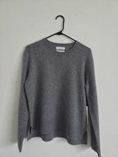 Rachel Zoe 100 % 2-ply Women's Cashmere Sweater Size M Heather Grey 