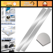 2pcs Stainless Steel Gap Filler Trim Strip 30x1x0.04 Brushed Metal Sheet Fo