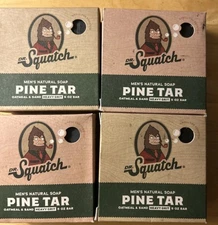 Dr. Squatch Men's Natural Bar Soap Pine Tar Heavy Grit 5oz Lot Of 4