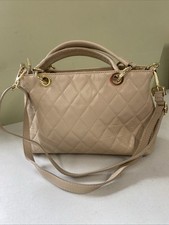 Borse In Pelle Beige Leather Handbag San