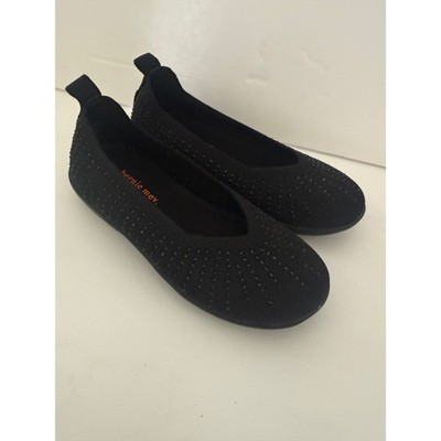 Bernie Mev Adi K Kids Black Pewter Rhinestone Stretch Knit Memory Foam Flats 31