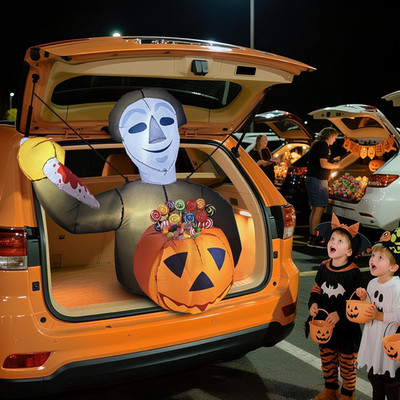 2025 Halloween Trunk or Treat Car Decorations, Pumpkin Killer-Themed Halloween C