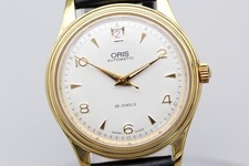 【Near MINT】Oris 7445 Gold Silver Dial Date 35mm Automatic 25 Jewels Men's Watch