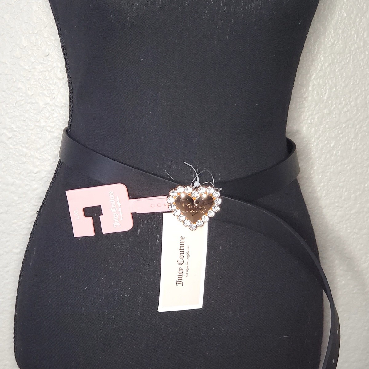 Juicy Couture Black Belt Gold Heart Buckle Women’s L/XL fun unique New NWT NIB Pre-Owned Juicy Couture Belts for Women | Shop Now main image 4