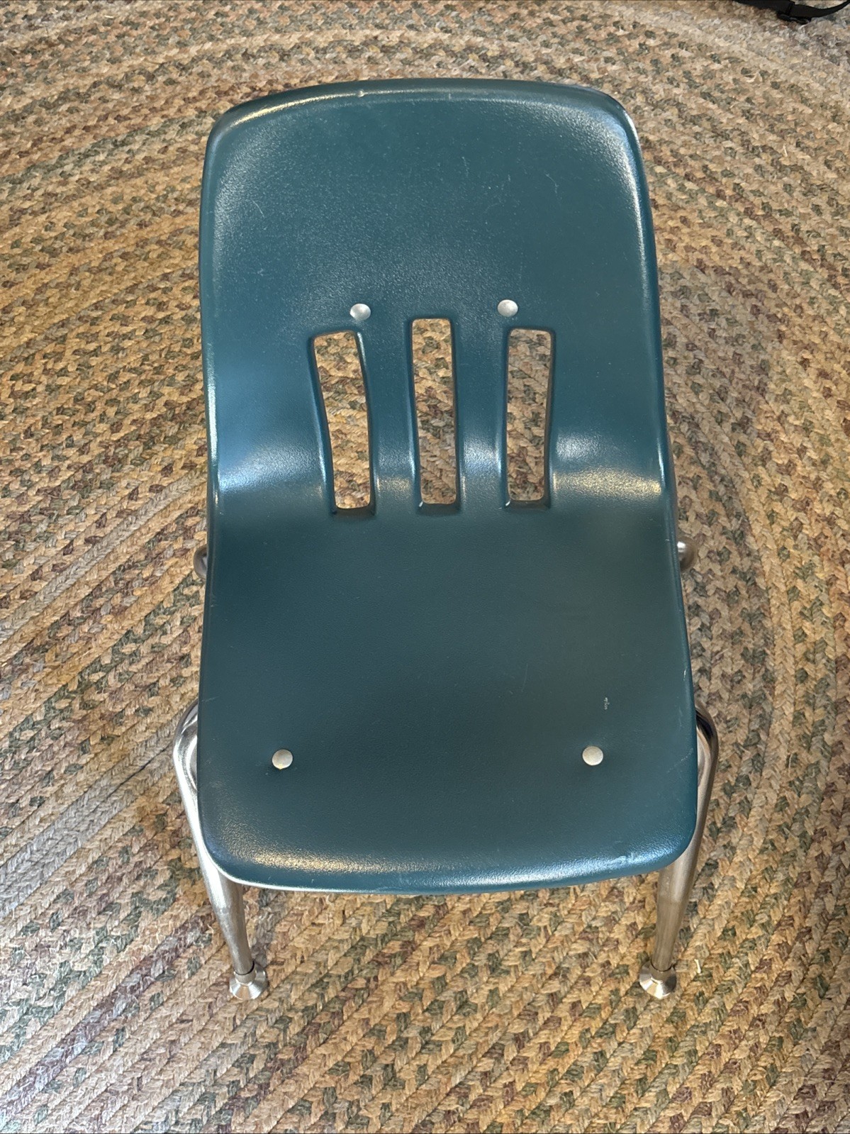 3 Vintage Green Mid-Century VIRCO 12" Plastic Kids School Chairs Children’s
