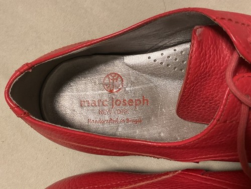 Scarpe da golf artigianali Marc Joseph New York Oxford in pelle rossa da donna misura 9,5 - Foto 3 di 6